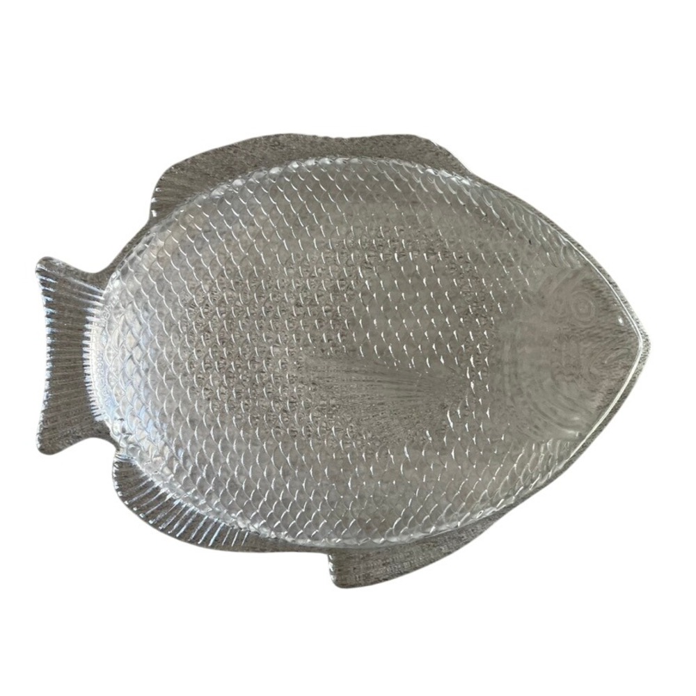 Vintage Clear Glass Fish Serving Platter‎ Tray Oven Proof USA - Picture 2 of 3